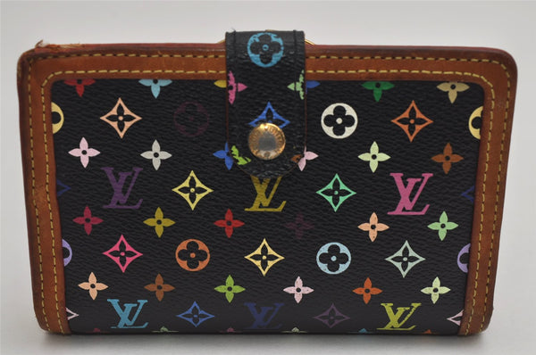 Louis Vuitton Monogram Multicolor Portefeuile Viennois Wallet M92988 Black 0858K