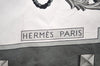 Authentic HERMES Carre 90 Scarf "LES CLES" Silk Gray 0860J