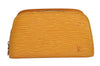 Authentic Louis Vuitton Epi Dauphine Cosmetic Pouch Yellow M48449 Junk 0862K