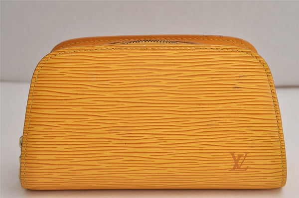 Authentic Louis Vuitton Epi Dauphine Cosmetic Pouch Yellow M48449 Junk 0862K