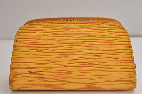 Authentic Louis Vuitton Epi Dauphine Cosmetic Pouch Yellow M48449 Junk 0862K