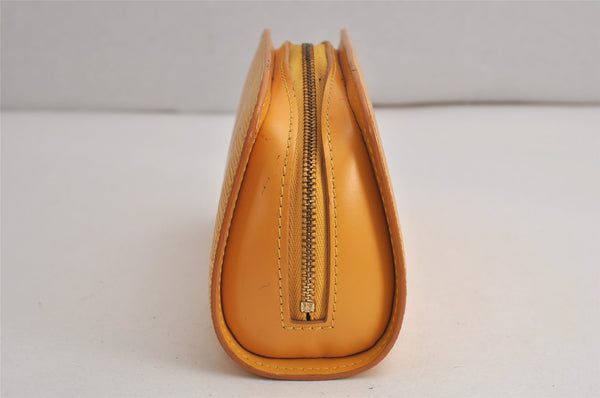Authentic Louis Vuitton Epi Dauphine Cosmetic Pouch Yellow M48449 Junk 0862K
