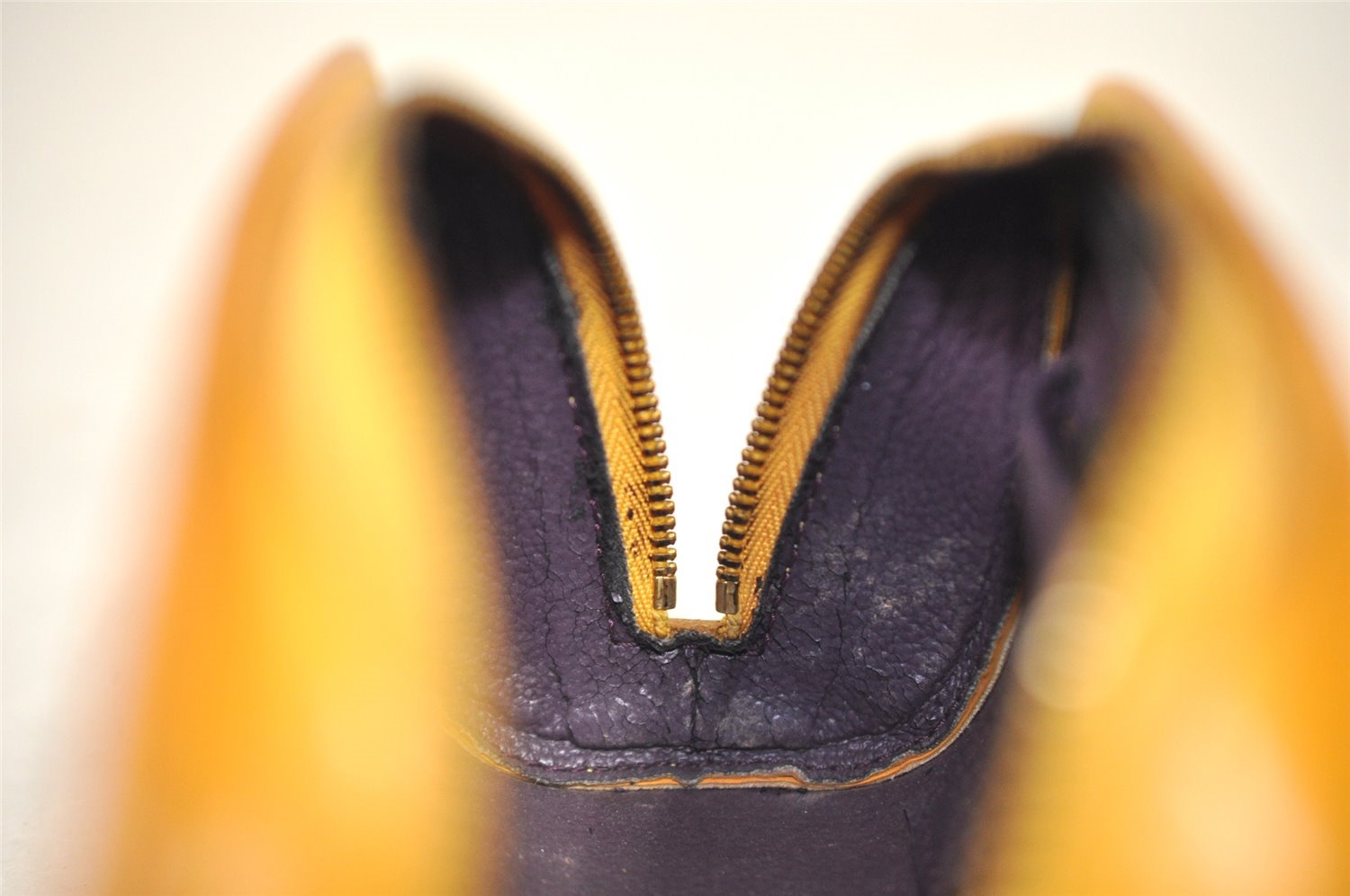 Authentic Louis Vuitton Epi Dauphine Cosmetic Pouch Yellow M48449 Junk 0862K