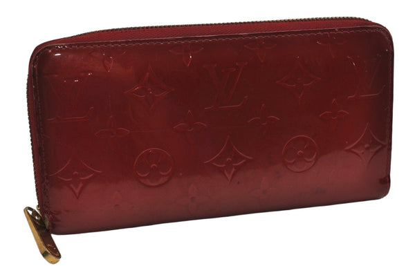 Authentic Louis Vuitton Vernis Zippy Wallet Long Purse Red M91981 LV 0863K