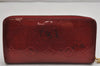 Authentic Louis Vuitton Vernis Zippy Wallet Long Purse Red M91981 LV 0863K