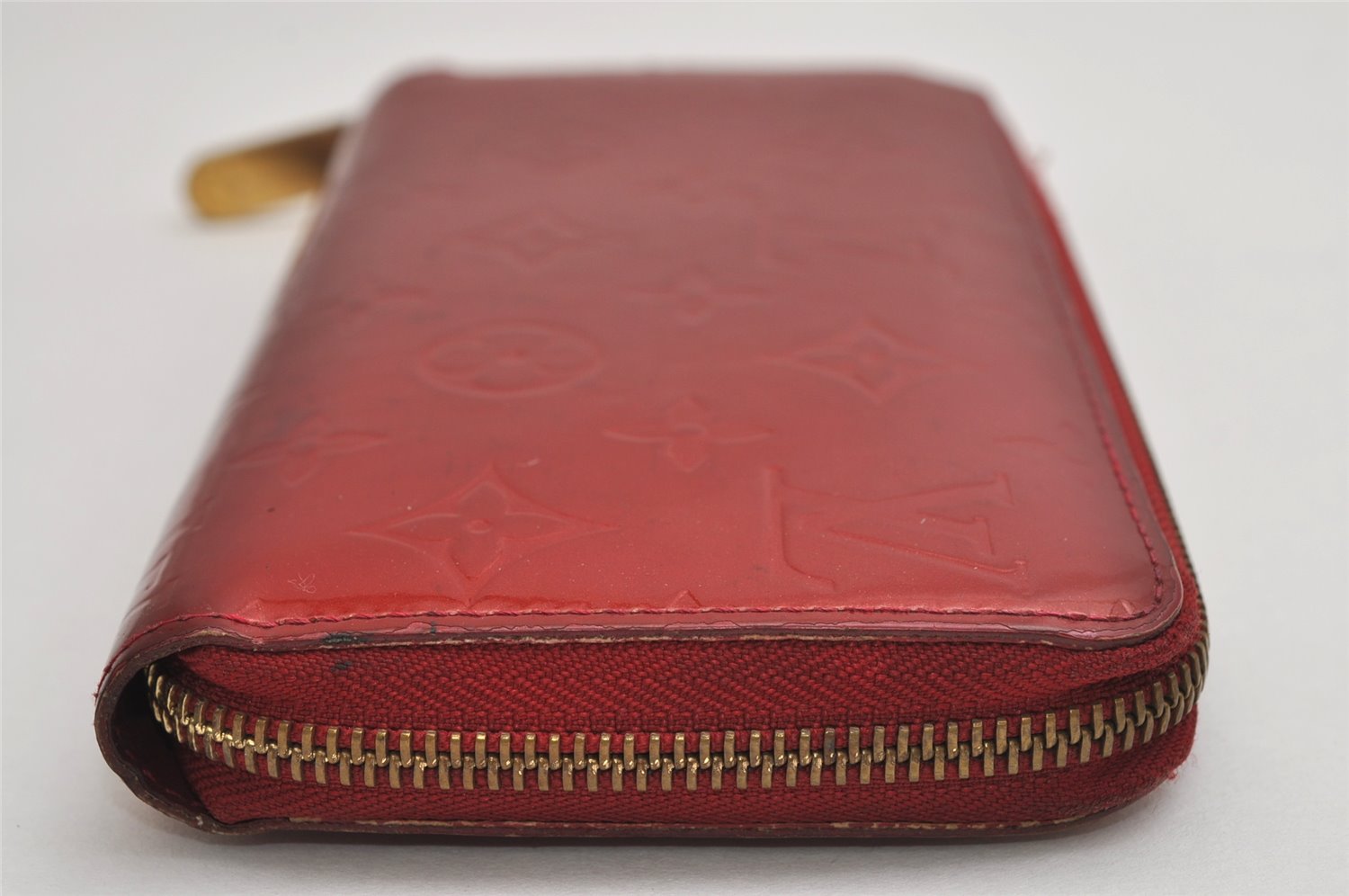 Authentic Louis Vuitton Vernis Zippy Wallet Long Purse Red M91981 LV 0863K