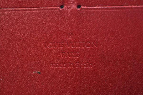 Authentic Louis Vuitton Vernis Zippy Wallet Long Purse Red M91981 LV 0863K