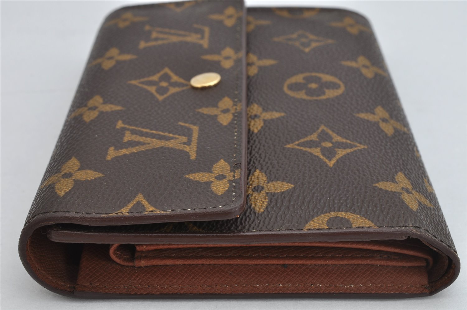 Authentic Louis Vuitton Monogram Porte Tresor Etui Papier Wallet M61202 LV 0864K