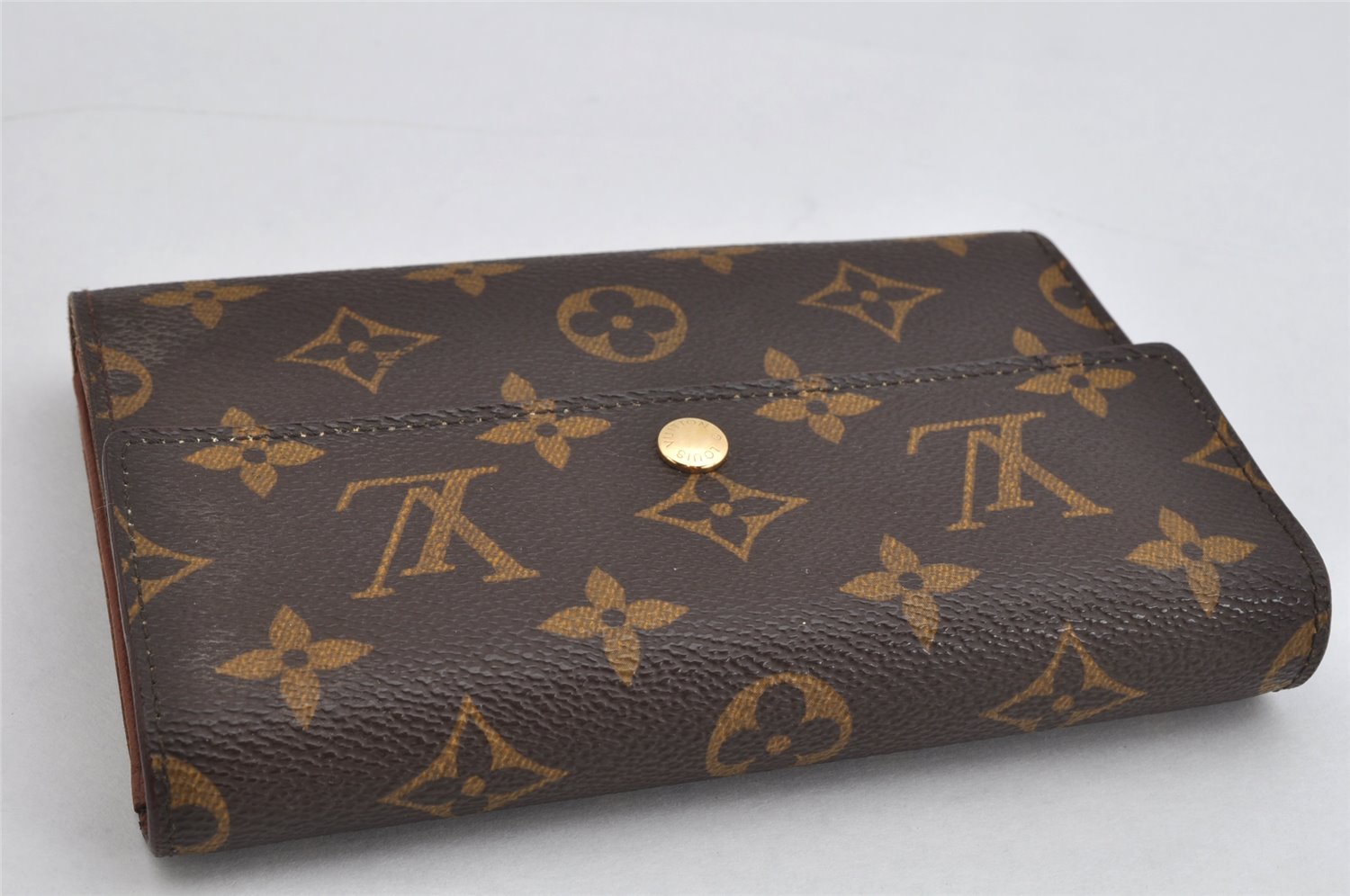 Authentic Louis Vuitton Monogram Porte Tresor Etui Papier Wallet M61202 LV 0864K