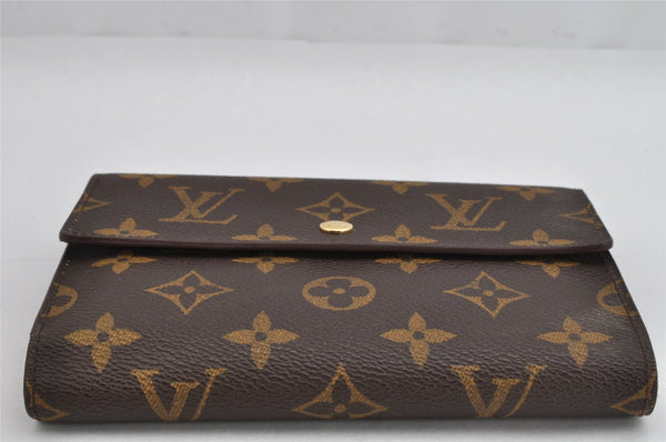 Authentic Louis Vuitton Monogram Porte Tresor Etui Papier Wallet M61202 LV 0864K