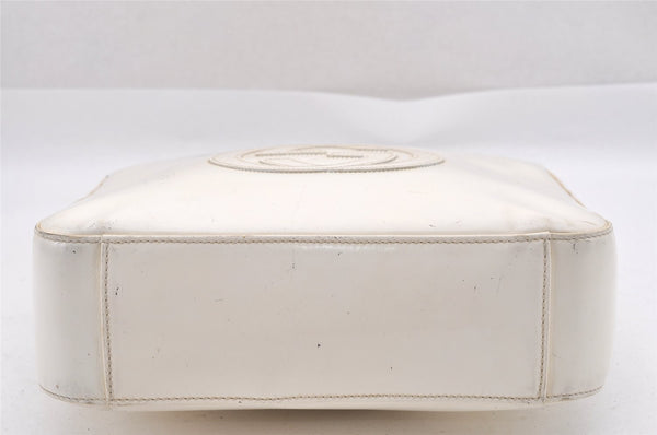 Authentic GUCCI Vintage SOHO Shoulder Hand Bag Purse Enamel White Junk 0865J