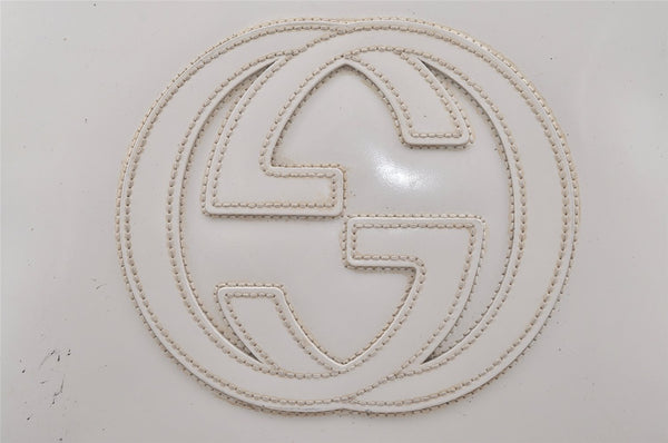 Authentic GUCCI Vintage SOHO Shoulder Hand Bag Purse Enamel White Junk 0865J
