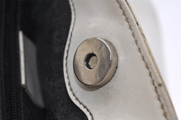 Authentic GUCCI Vintage SOHO Shoulder Hand Bag Purse Enamel White Junk 0865J