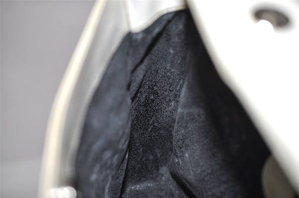 Authentic GUCCI Vintage SOHO Shoulder Hand Bag Purse Enamel White Junk 0865J