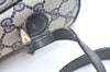 Authentic GUCCI Sherry Line Shoulder Bag GG PVC Leather Navy Blue Junk 0866J