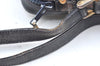 Authentic GUCCI Sherry Line Shoulder Bag GG PVC Leather Navy Blue Junk 0866J