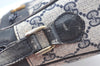 Authentic GUCCI Sherry Line Shoulder Bag GG PVC Leather Navy Blue Junk 0866J