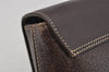 Authentic BURBERRY Vintage Leather Clutch Hand Bag Purse Brown 0867J