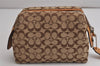 Authentic COACH Vintage Signature Pouch Purse Canvas Leather Brown 0869K