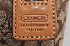 Authentic COACH Vintage Signature Pouch Purse Canvas Leather Brown 0869K