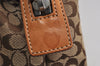 Authentic COACH Vintage Signature Pouch Purse Canvas Leather Brown 0869K