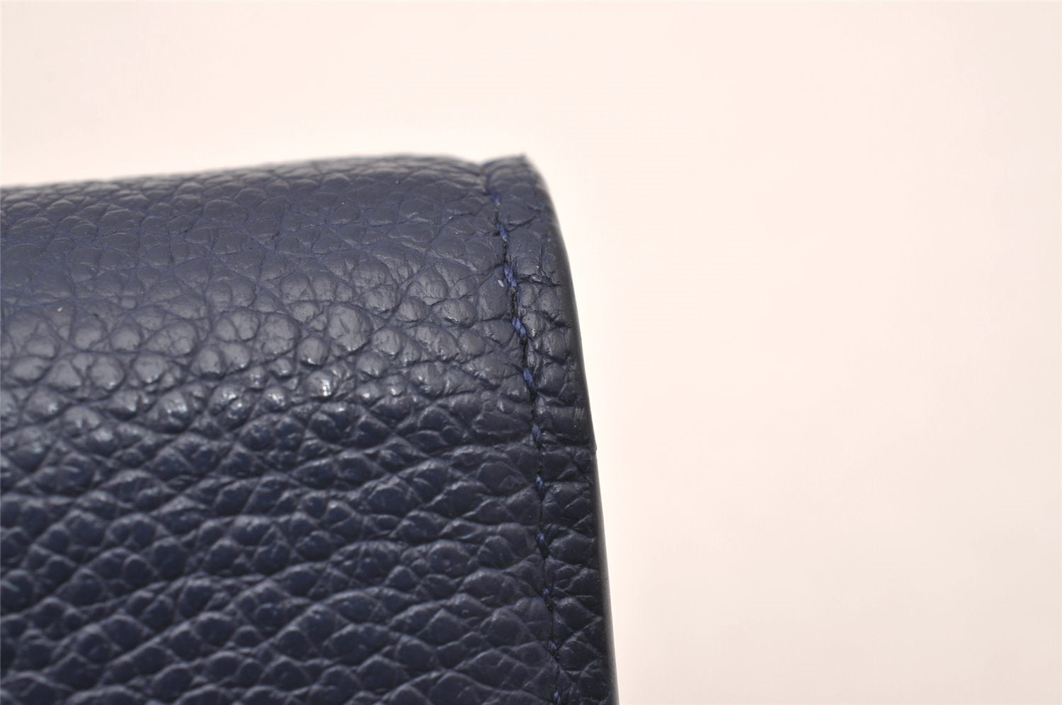 Authentic SAINT LAURENT YSL Line Large Flap Wallet Purse 414567 Navy Box 0870J