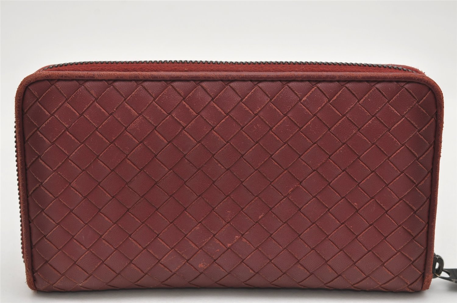 Authentic BOTTEGA VENETA Intrecciato Leather Long Wallet Purse Bordeaux 0870K