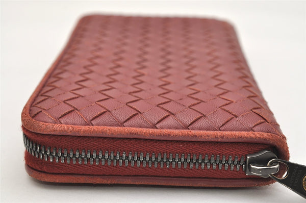 Authentic BOTTEGA VENETA Intrecciato Leather Long Wallet Purse Bordeaux 0870K