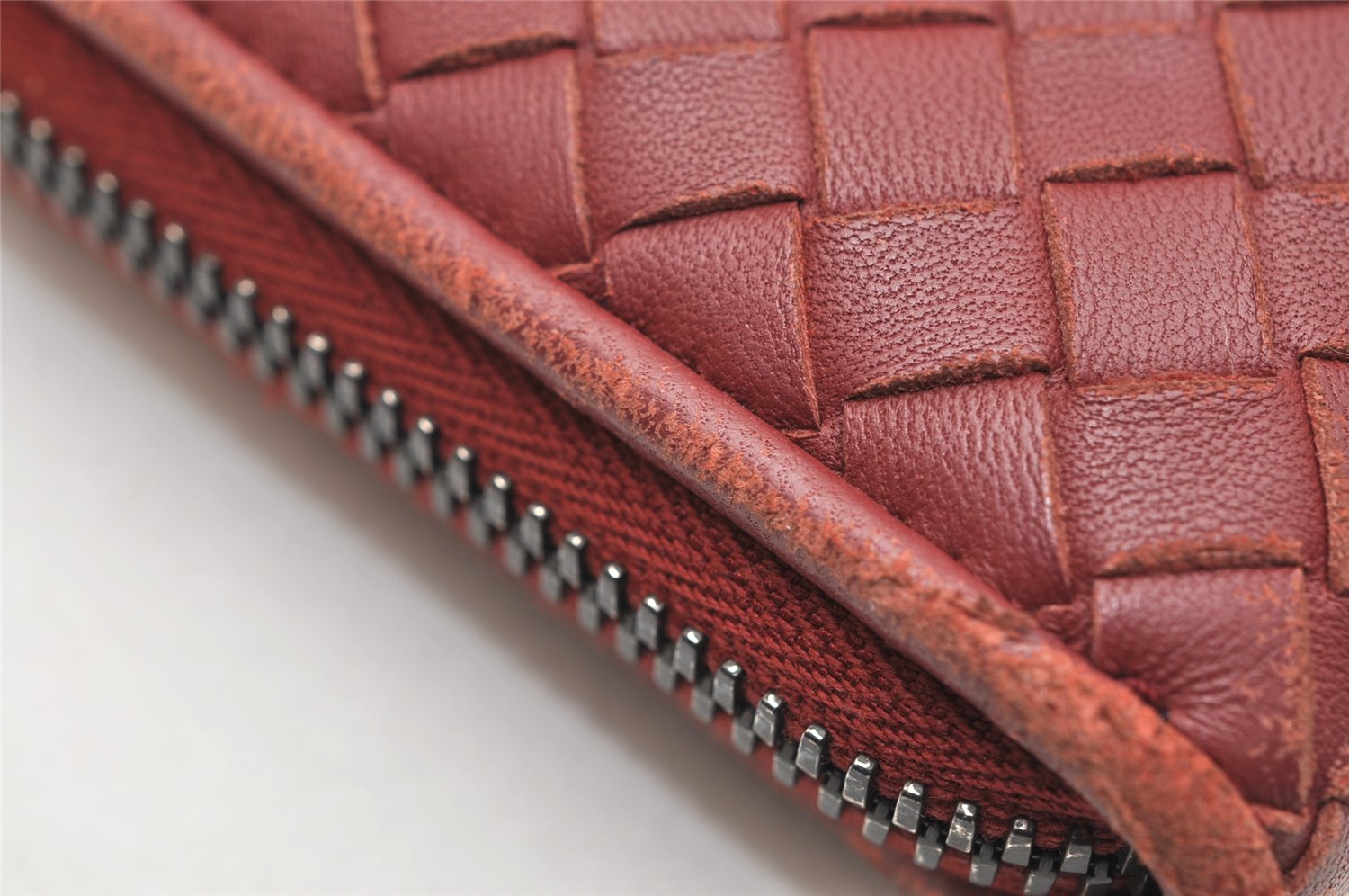 Authentic BOTTEGA VENETA Intrecciato Leather Long Wallet Purse Bordeaux 0870K