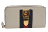 Authentic GUCCI Sherry Line Sylvie Long Wallet Purse Leather 476083 White 0871J