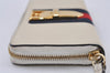 Authentic GUCCI Sherry Line Sylvie Long Wallet Purse Leather 476083 White 0871J