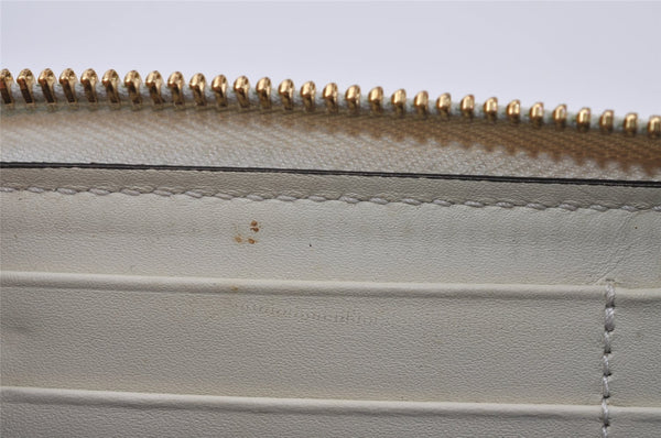 Authentic GUCCI Sherry Line Sylvie Long Wallet Purse Leather 476083 White 0871J