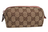 Authentic GUCCI Vintage Pouch Purse GG Canvas Leather 29596 Brown 0874K