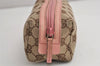 Authentic GUCCI Vintage Pouch Purse GG Canvas Leather 29596 Brown 0874K