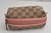 Authentic GUCCI Vintage Pouch Purse GG Canvas Leather 29596 Brown 0874K