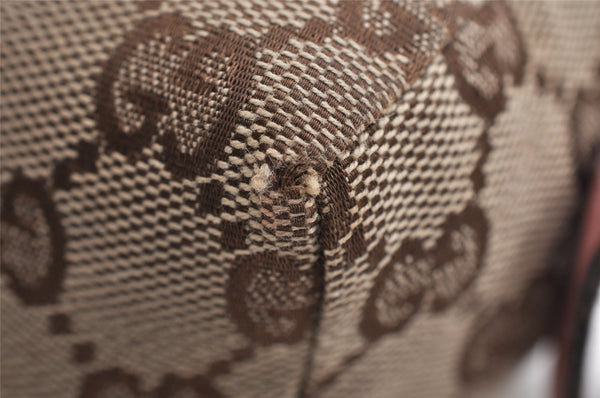 Authentic GUCCI Vintage Pouch Purse GG Canvas Leather 29596 Brown 0874K