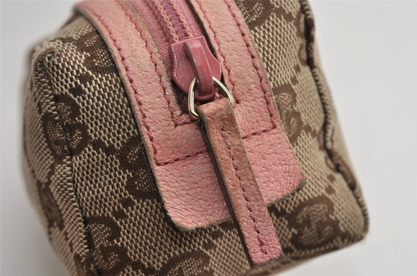 Authentic GUCCI Vintage Pouch Purse GG Canvas Leather 29596 Brown 0874K