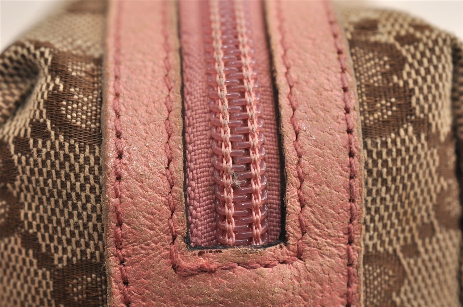 Authentic GUCCI Vintage Pouch Purse GG Canvas Leather 29596 Brown 0874K