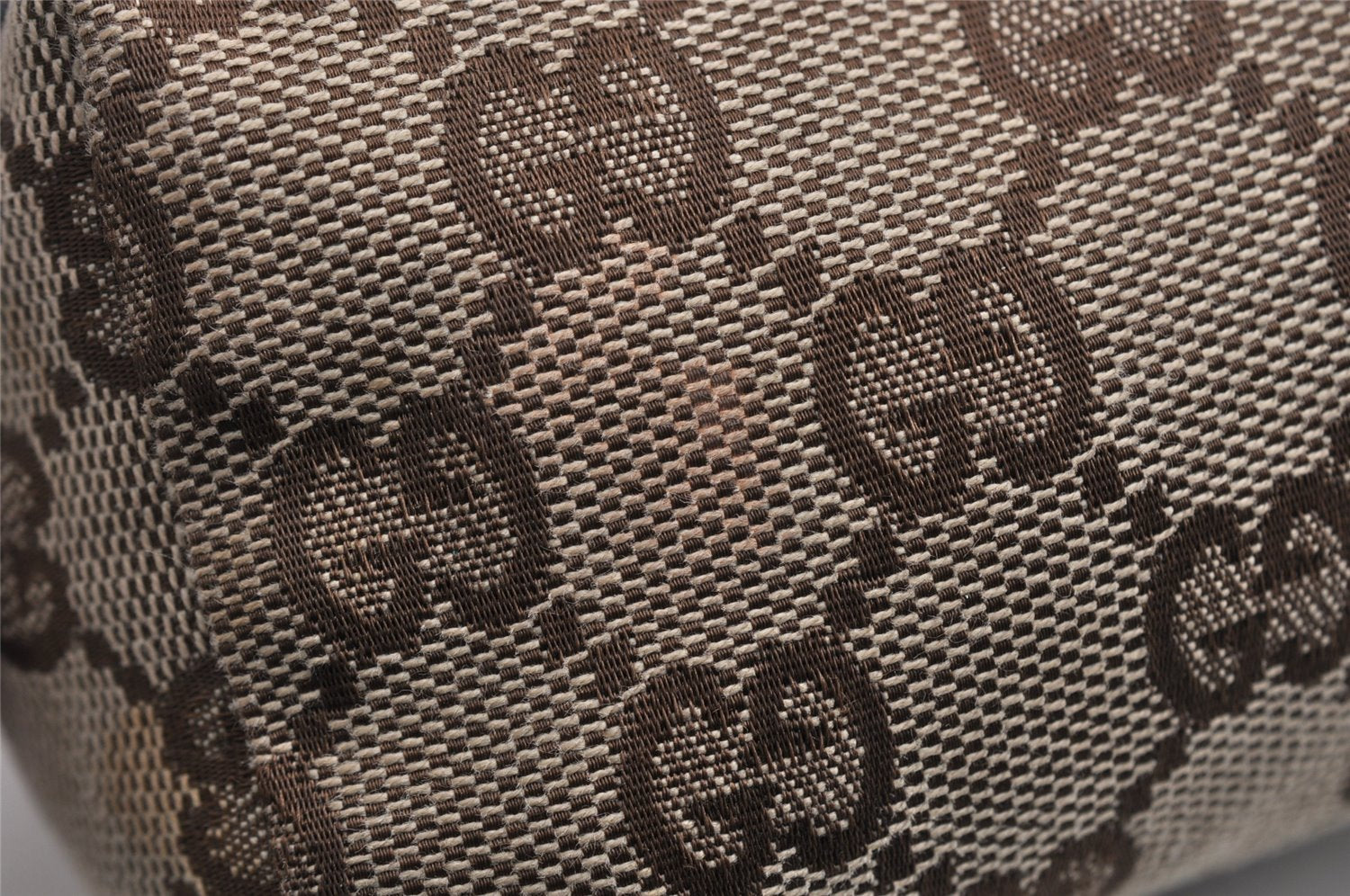 Authentic GUCCI Vintage Pouch Purse GG Canvas Leather 29596 Brown 0874K