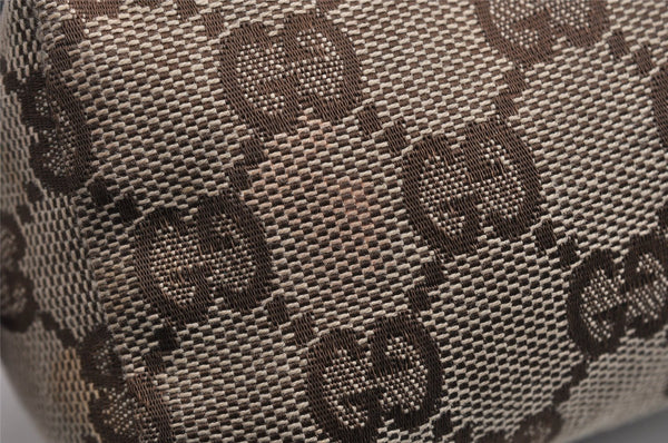 Authentic GUCCI Vintage Pouch Purse GG Canvas Leather 29596 Brown 0874K