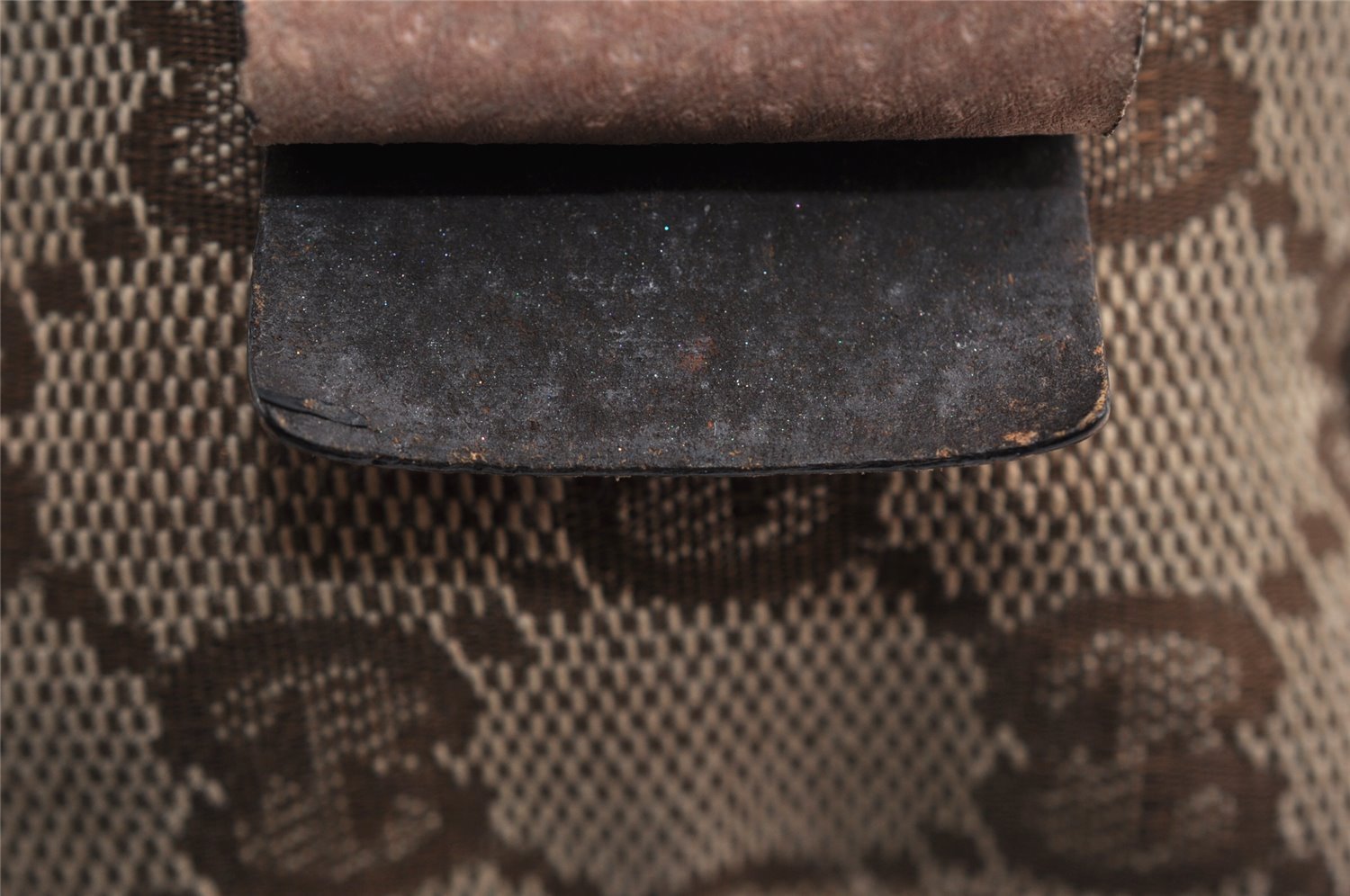 Authentic GUCCI Vintage Pouch Purse GG Canvas Leather 29596 Brown 0874K