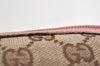 Authentic GUCCI Vintage Pouch Purse GG Canvas Leather 29596 Brown 0874K
