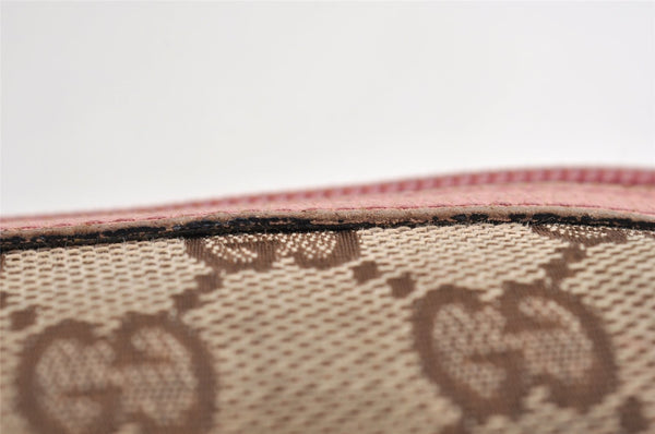 Authentic GUCCI Vintage Pouch Purse GG Canvas Leather 29596 Brown 0874K