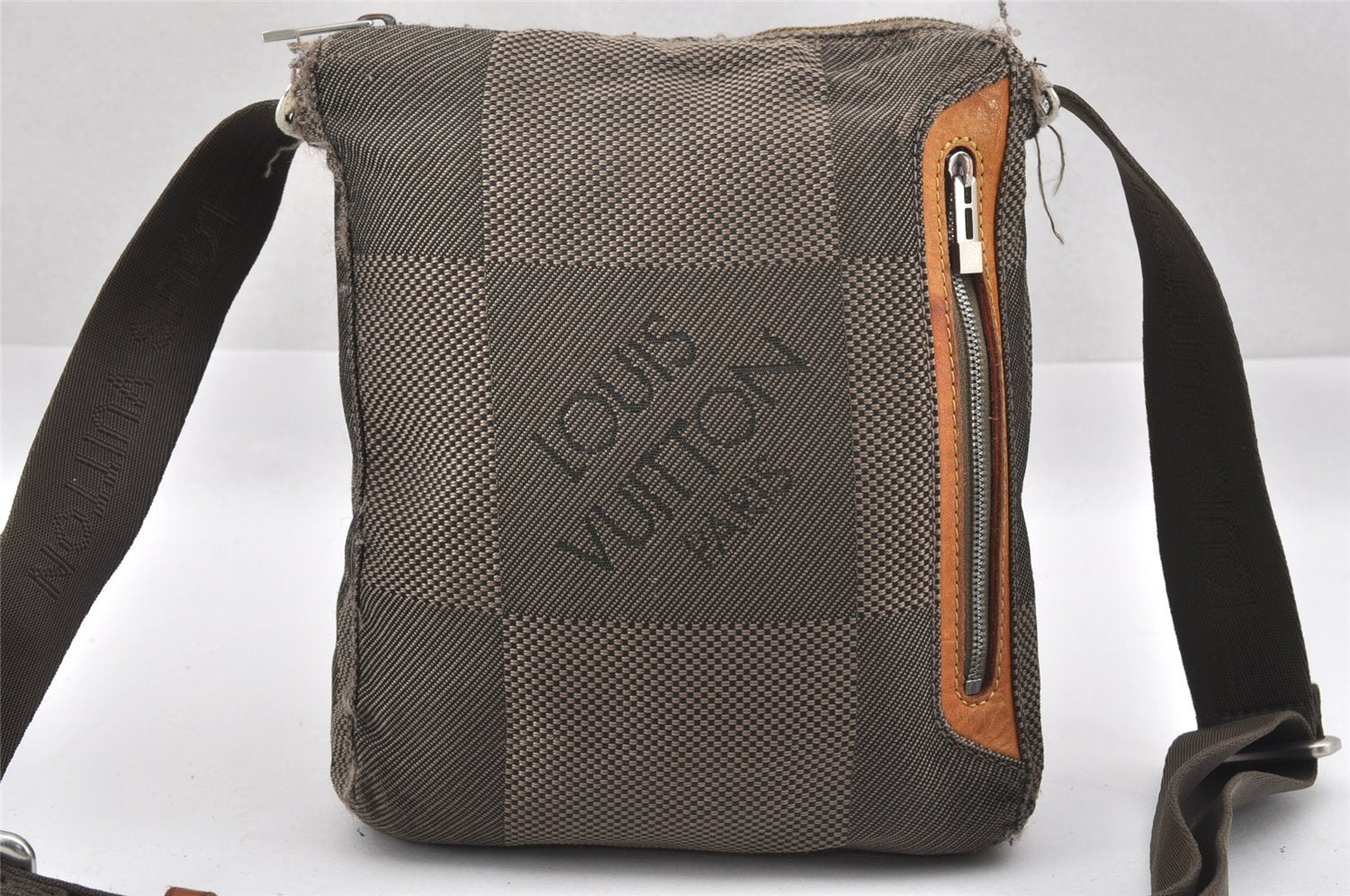 Authentic Louis Vuitton Damier Geant Citadin PM Shoulder Bag M93043 Brown 0875J