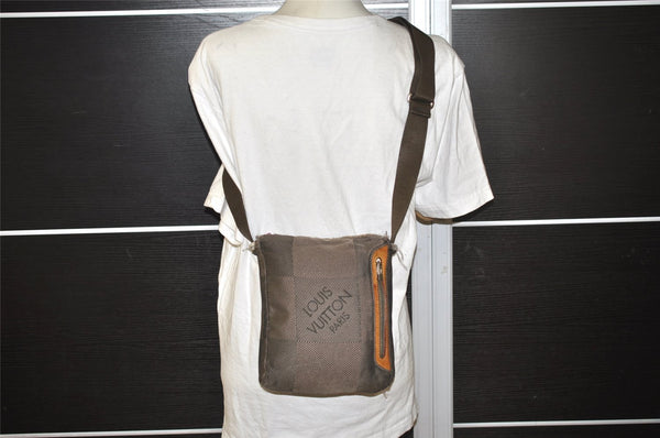 Authentic Louis Vuitton Damier Geant Citadin PM Shoulder Bag M93043 Brown 0875J