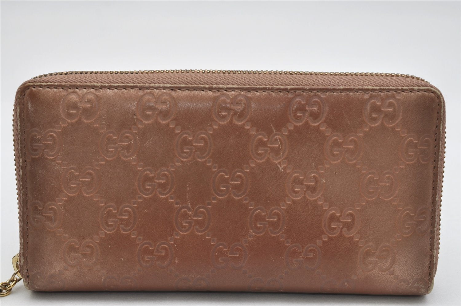 Auth GUCCI Lovely Heart Guccissima GG Leather Long Wallet 282477 Brown 0875K