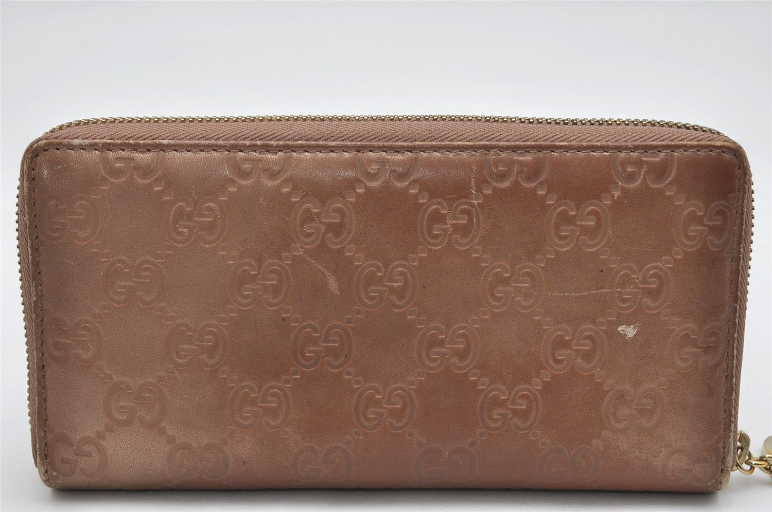 Auth GUCCI Lovely Heart Guccissima GG Leather Long Wallet 282477 Brown 0875K