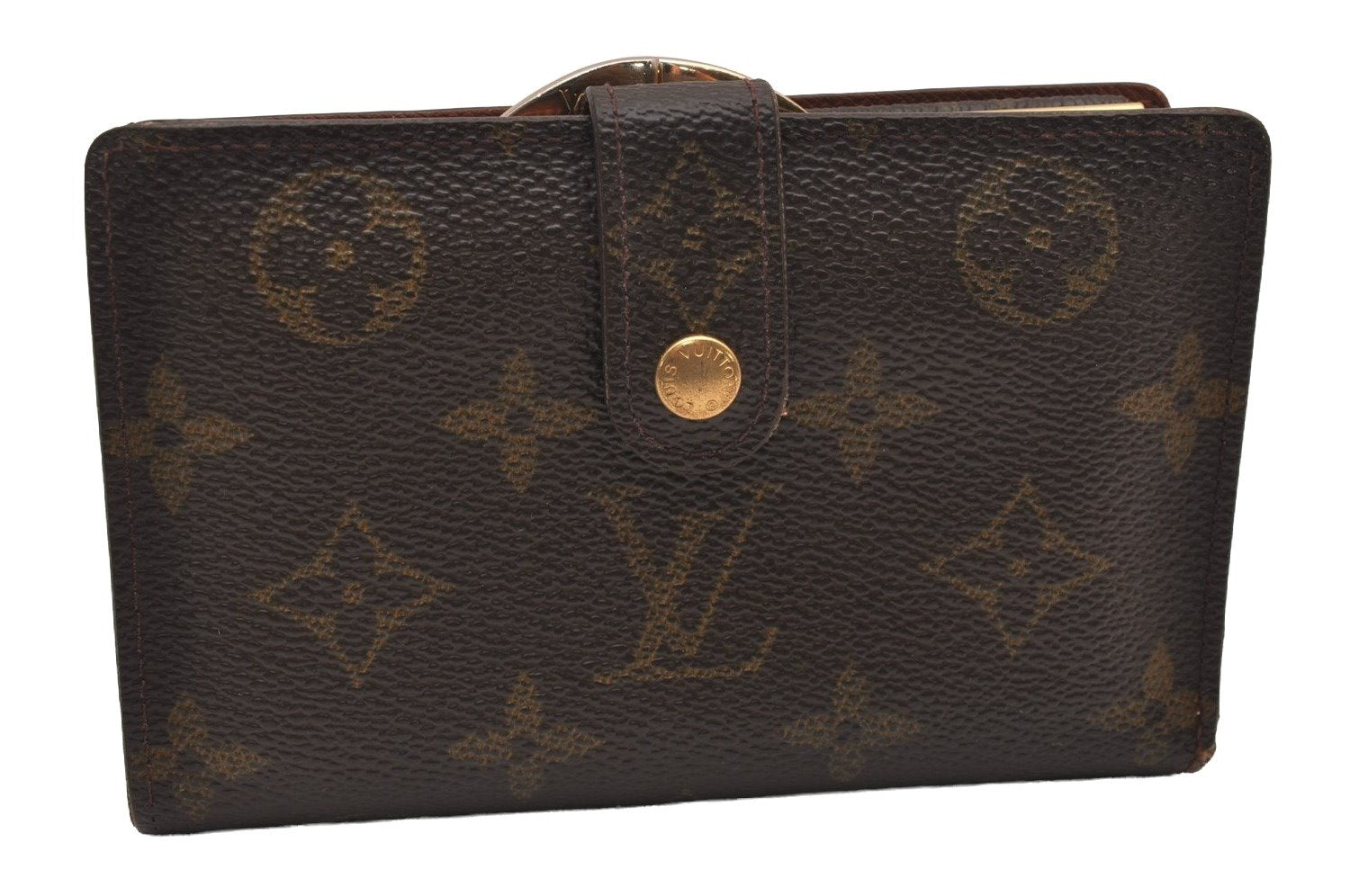 Auth Louis Vuitton Monogram Porte Monnaie Billets Viennois M61663 Wallet 0876J