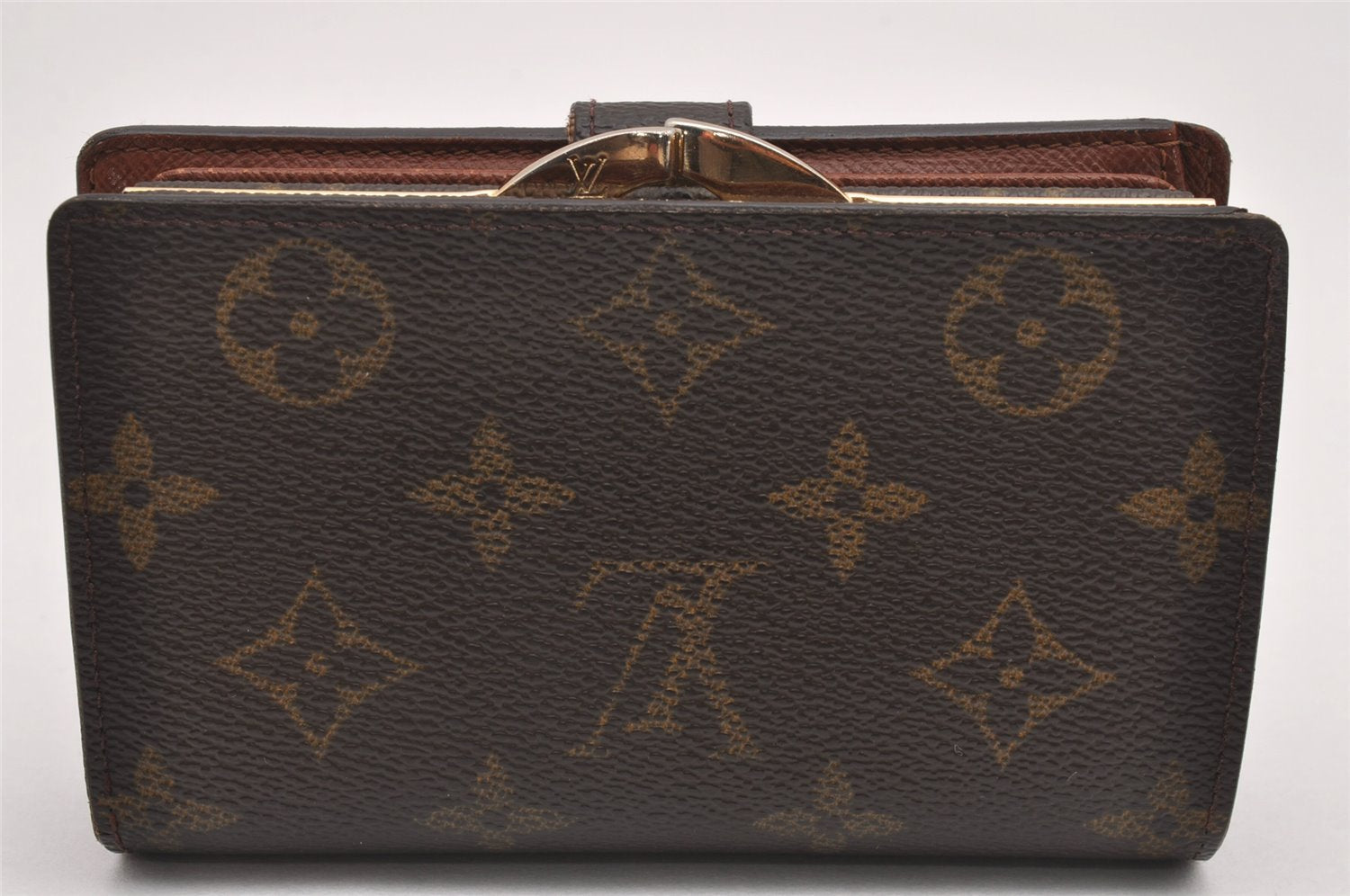 Auth Louis Vuitton Monogram Porte Monnaie Billets Viennois M61663 Wallet 0876J