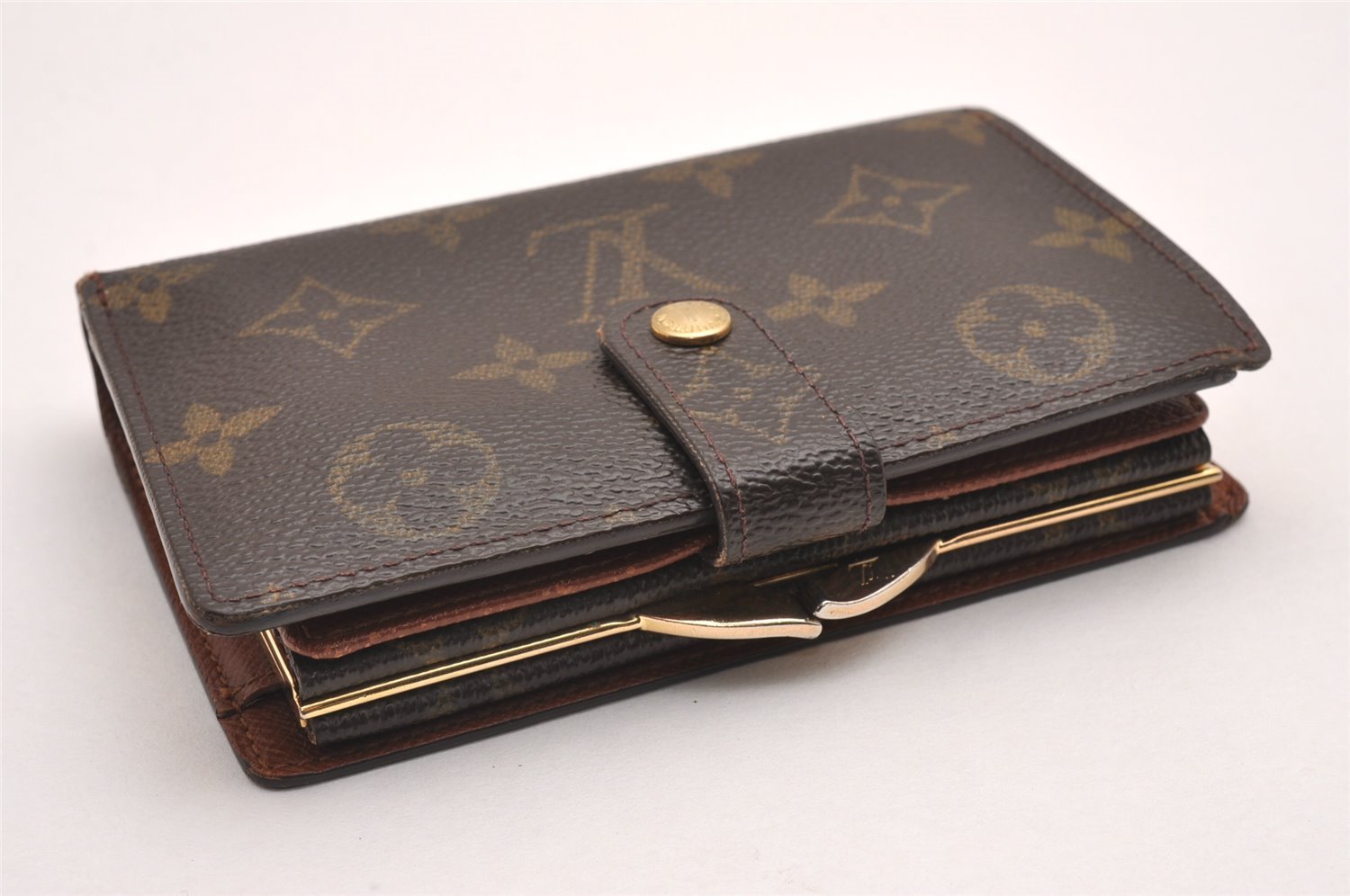 Auth Louis Vuitton Monogram Porte Monnaie Billets Viennois M61663 Wallet 0876J